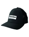 black rowdee designed for amateurs snapback hat on white background.